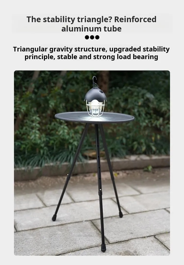Ellniges]【Portable Outdoor Table Adjustable Height Aluminum Folding Camp Table w/Snap-on Base & Non-Slip Surface - Compact Foldable Design for Picnic, Hiking, Home Use