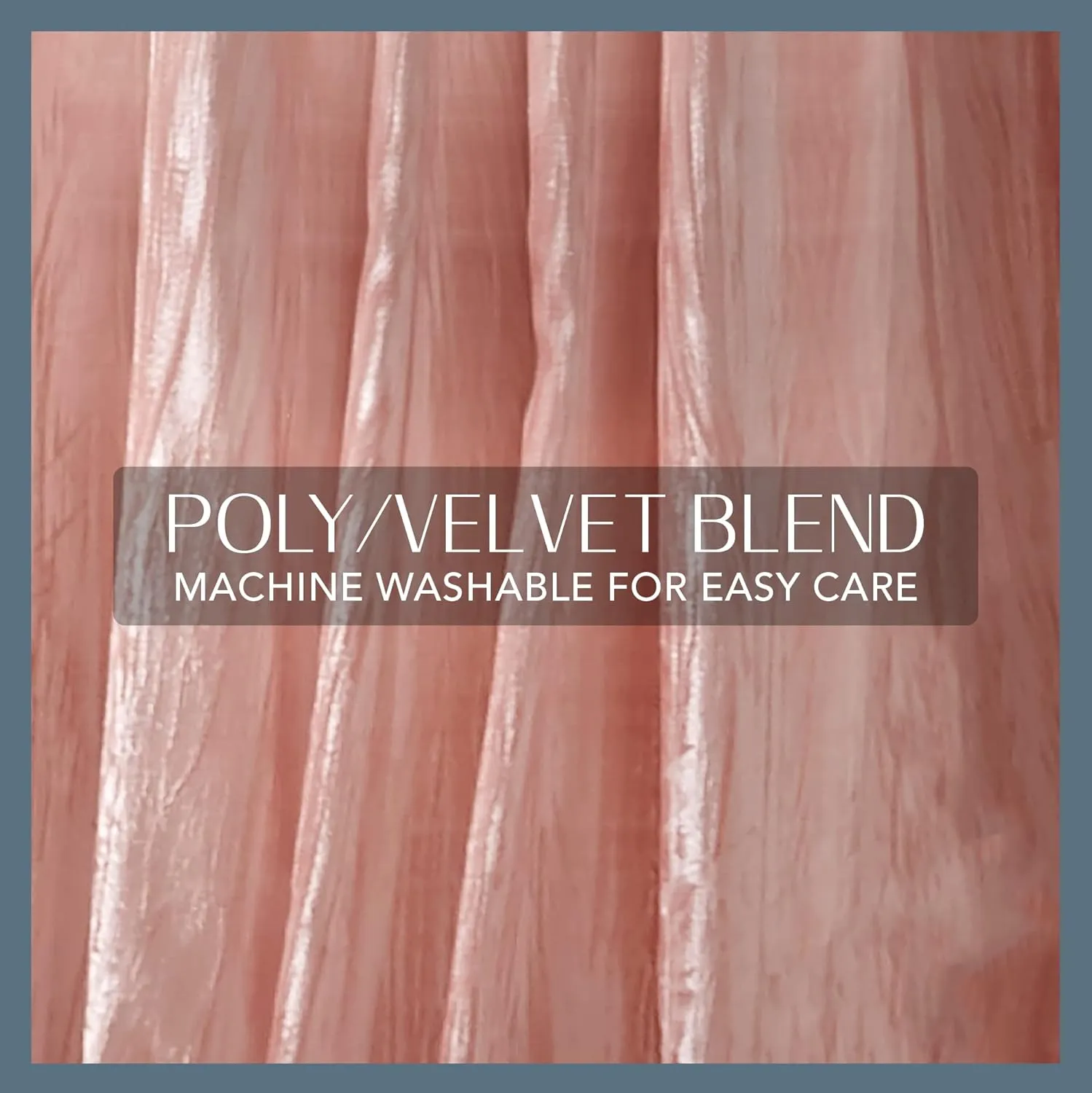 Elrene Home Fashions Korena Tie-Top Crushed Velvet Window Curtain Panel, Rustic-Chic Curtain Panel for Living Room or Bedroom, 52 Inches by 84 Inches, Blush, 1 Panel