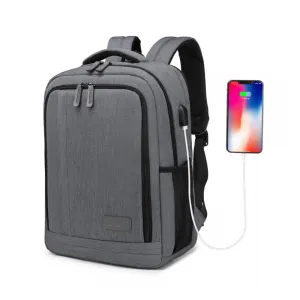 EM2111S - Kono Multi-Compartment Backpack with USB Port - Black