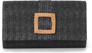 Emprier Straw Clutch Purses for Women Summer Beach Bag Raffia Crossbody Purse Woven Envelope Handbag