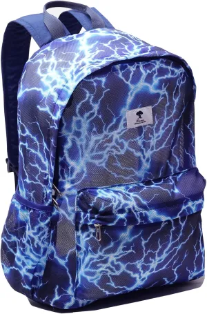 ESVAN Original Print Mesh Backpack Semi-Transparent Sackpack See Through Beach Bag Daypack Multi-Purpose Women Men Unisex