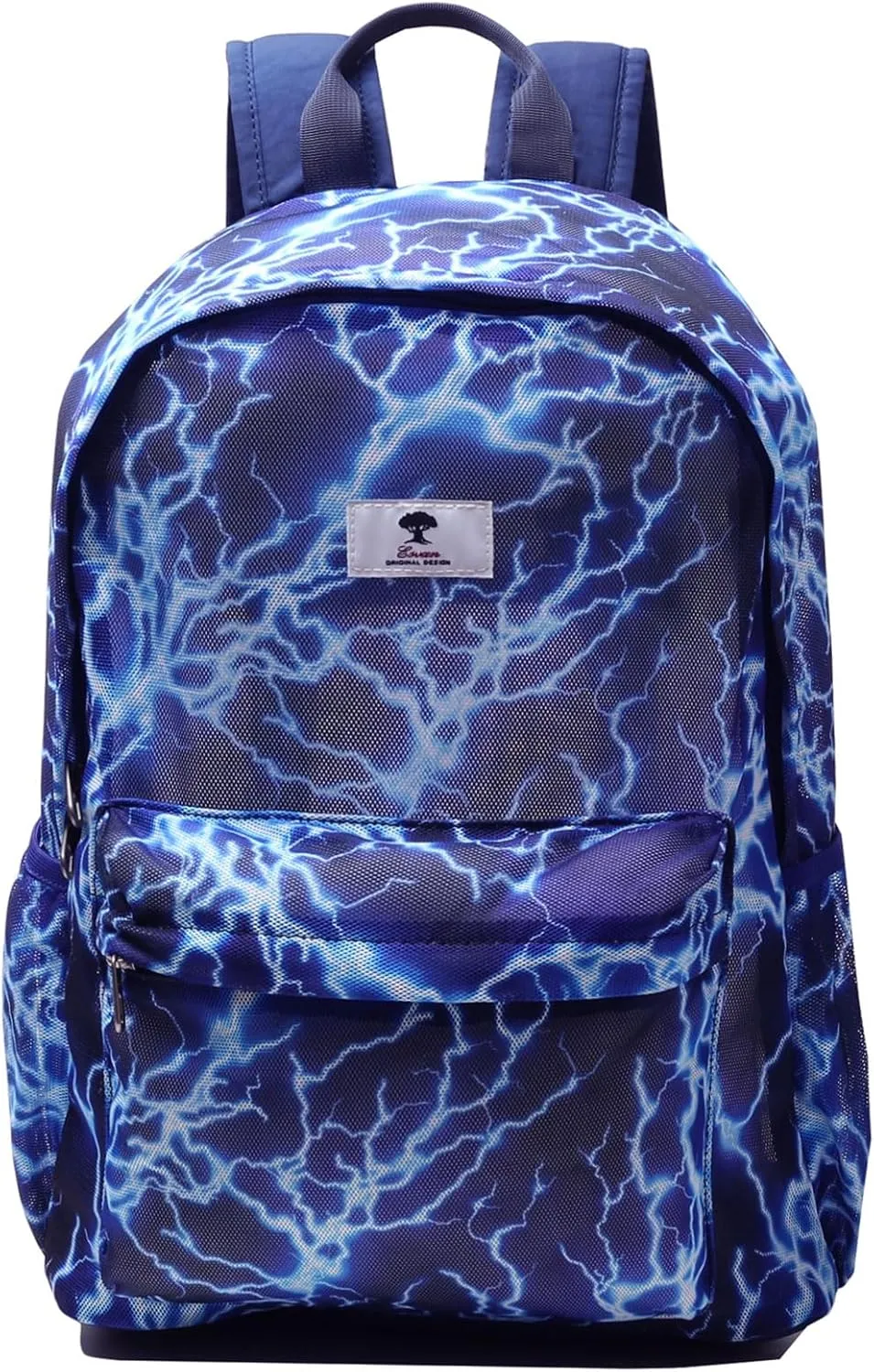 ESVAN Original Print Mesh Backpack Semi-Transparent Sackpack See Through Beach Bag Daypack Multi-Purpose Women Men Unisex
