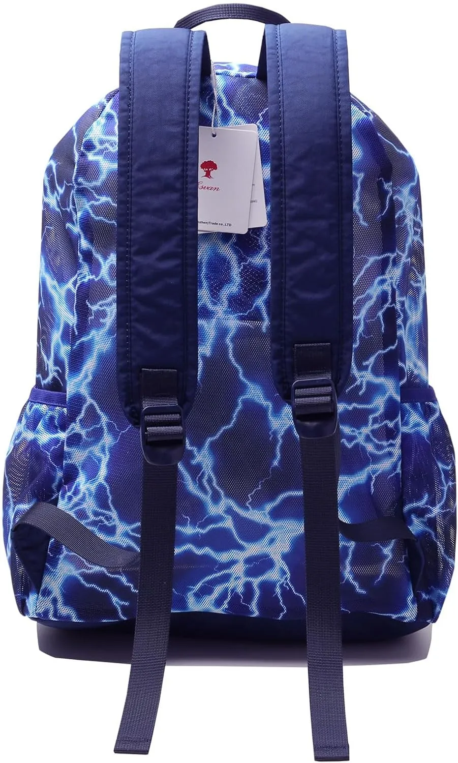 ESVAN Original Print Mesh Backpack Semi-Transparent Sackpack See Through Beach Bag Daypack Multi-Purpose Women Men Unisex