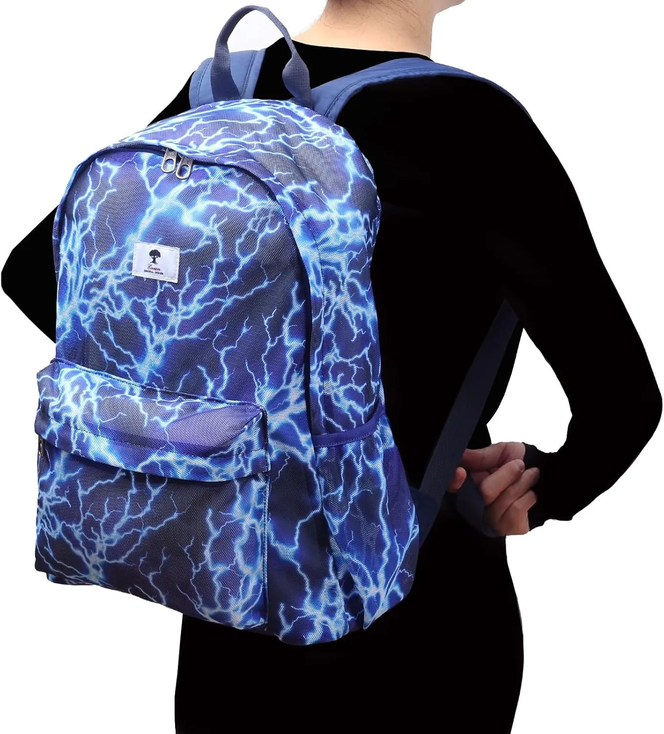 ESVAN Original Print Mesh Backpack Semi-Transparent Sackpack See Through Beach Bag Daypack Multi-Purpose Women Men Unisex