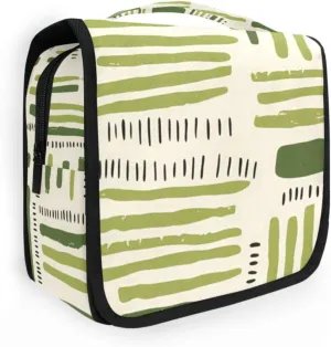 Evergreen Rhythm Hanging Travel Toiletry Bag, Portable Makeup Cosmetic Organizer for Men & Women, Toiletries Case with Clear Pocket