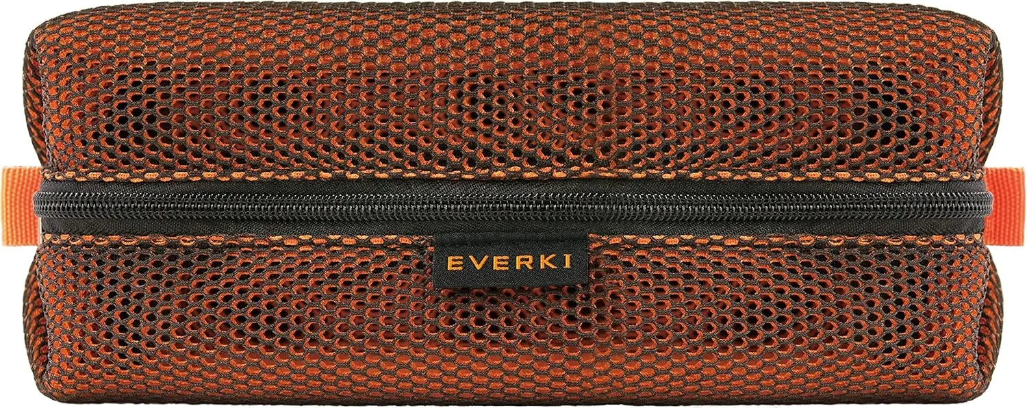 Everki Travel Cord Organizer Mesh Pouch Bag - Mesh Cable Organizer Bag with Zipper, Universal Electronics Purse Pouches for Inside Purse Case for Laptop Adapter, Carry On Packing Essentials, Orange