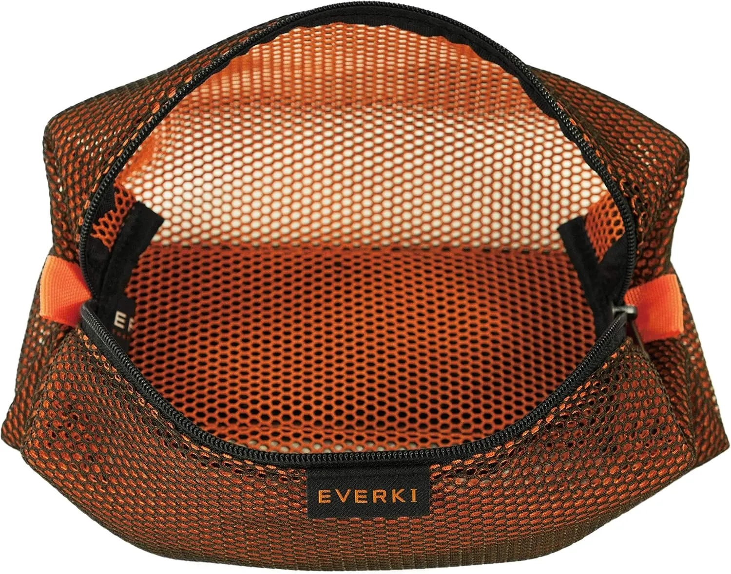 Everki Travel Cord Organizer Mesh Pouch Bag - Mesh Cable Organizer Bag with Zipper, Universal Electronics Purse Pouches for Inside Purse Case for Laptop Adapter, Carry On Packing Essentials, Orange