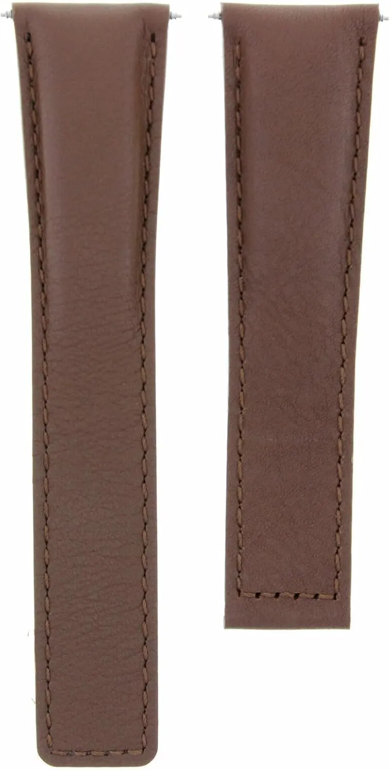 Ewatchparts 19mm Leather Watch Band Strap Compatible With Tag Heuer Carrera Twin Time Calibre Light Brown