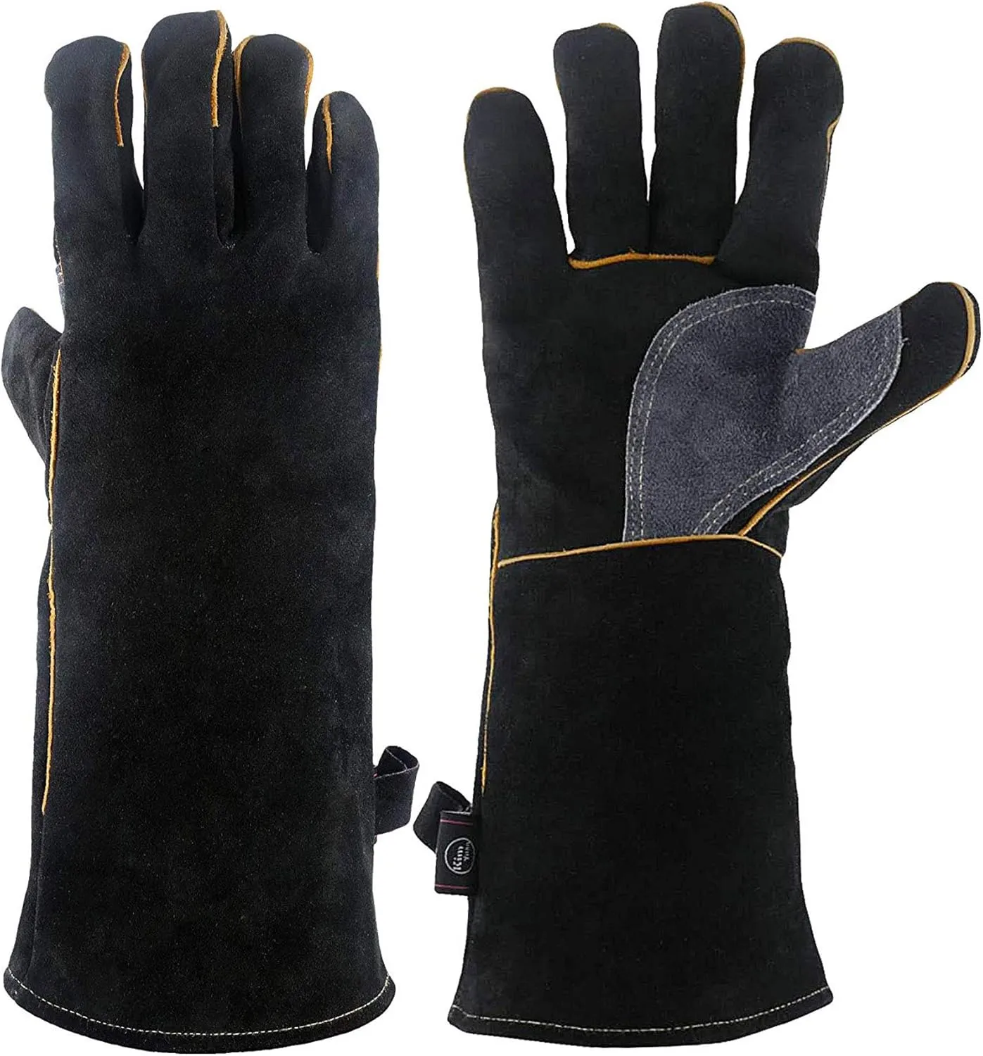 Extreme Heat/Fire Resistant Gloves Leather with Kevlar Stitching, Mitts Perfect for Welding/Oven/Grill/BBQ/Mig/Fireplace/Stove/Pot Holder/Tig Welder/Animal Handling