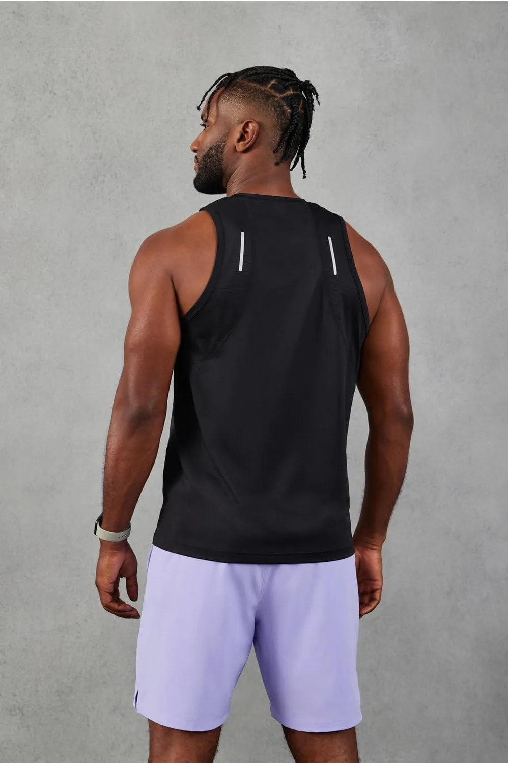 Fabletics Men's The 02 Tank, Performance Running, Jogging, Training, Ultra Lightweight, Reflective, Breathable