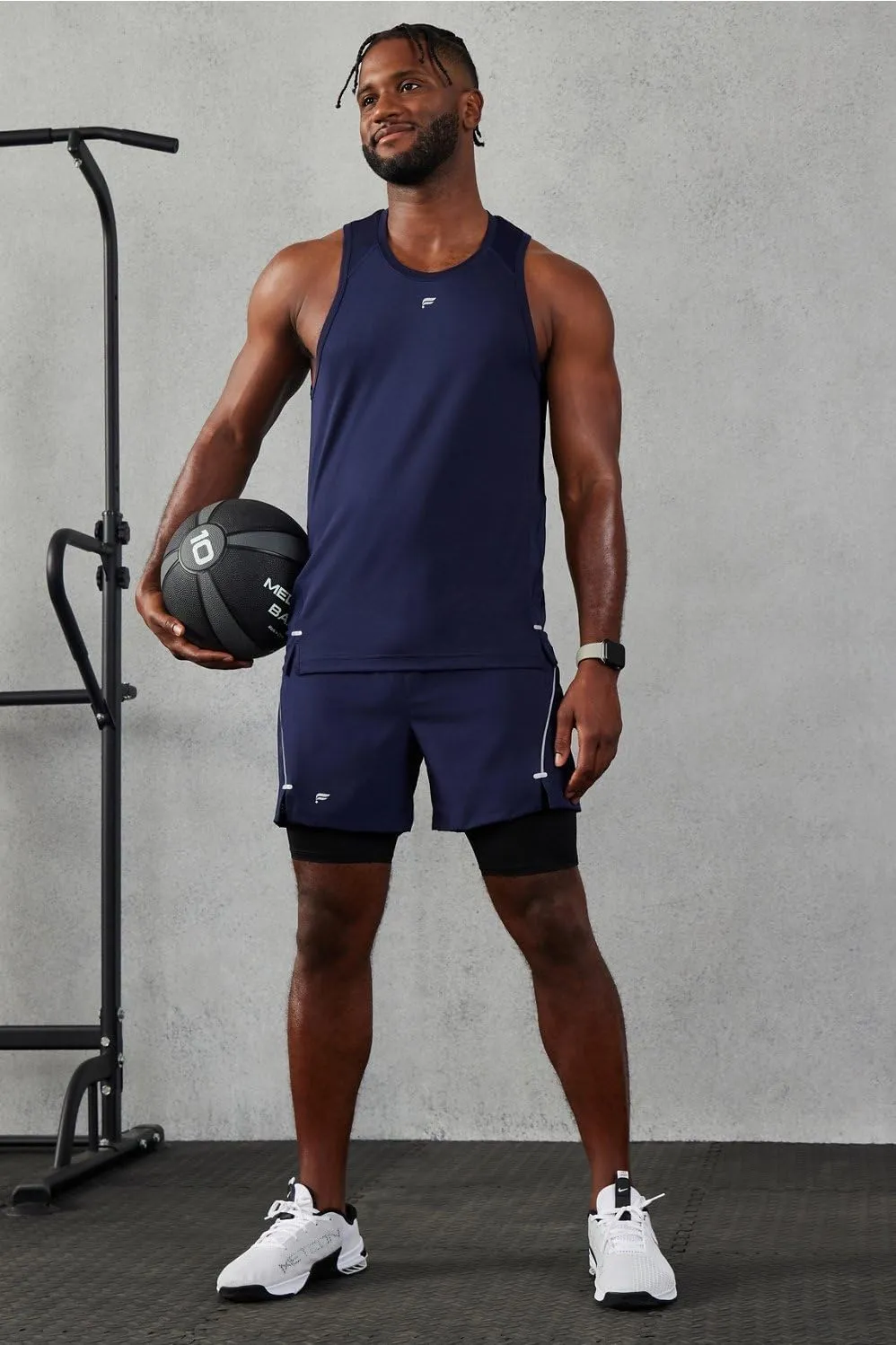 Fabletics Men's The 02 Tank, Performance Running, Jogging, Training, Ultra Lightweight, Reflective, Breathable
