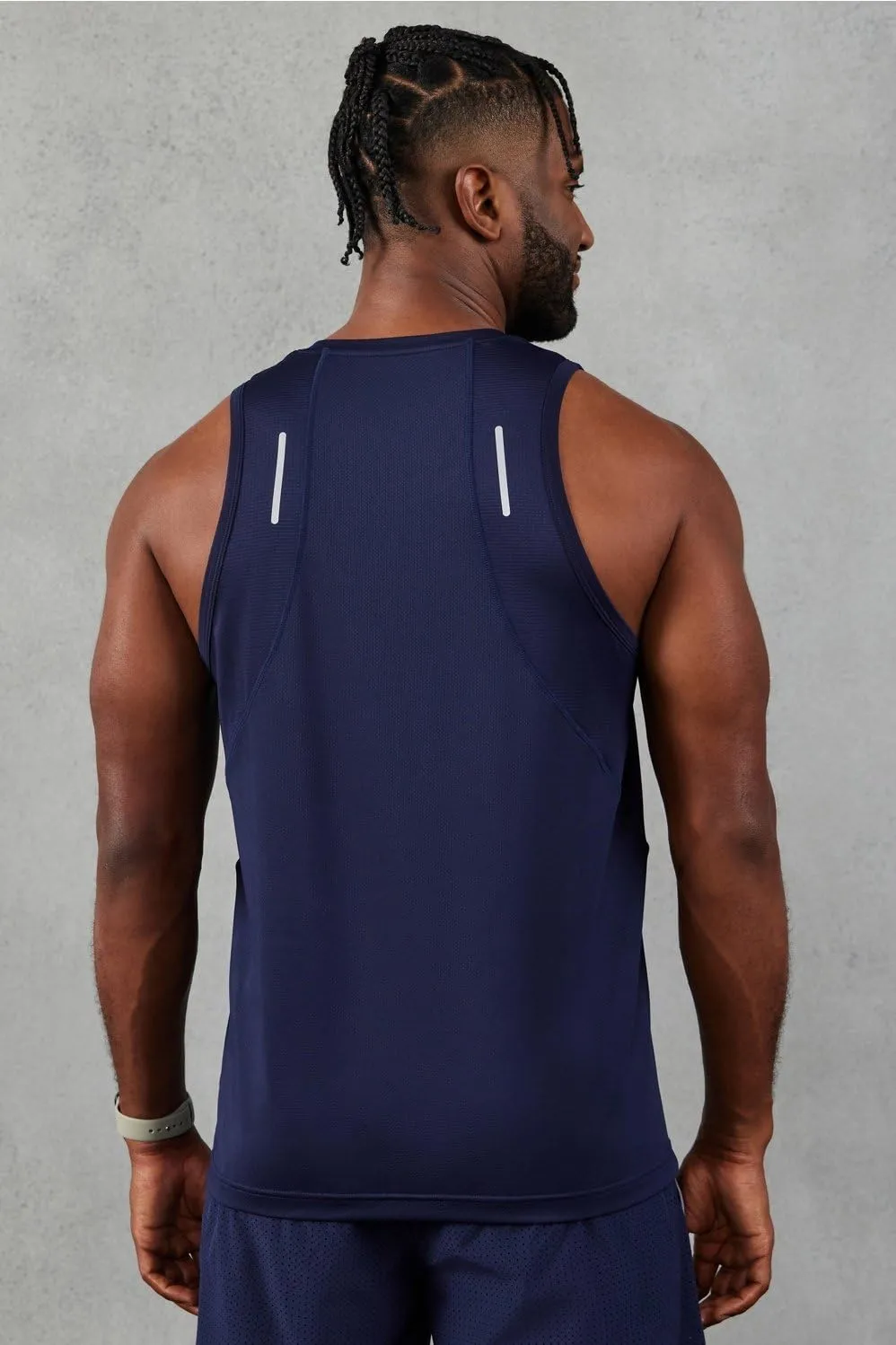Fabletics Men's The 02 Tank, Performance Running, Jogging, Training, Ultra Lightweight, Reflective, Breathable
