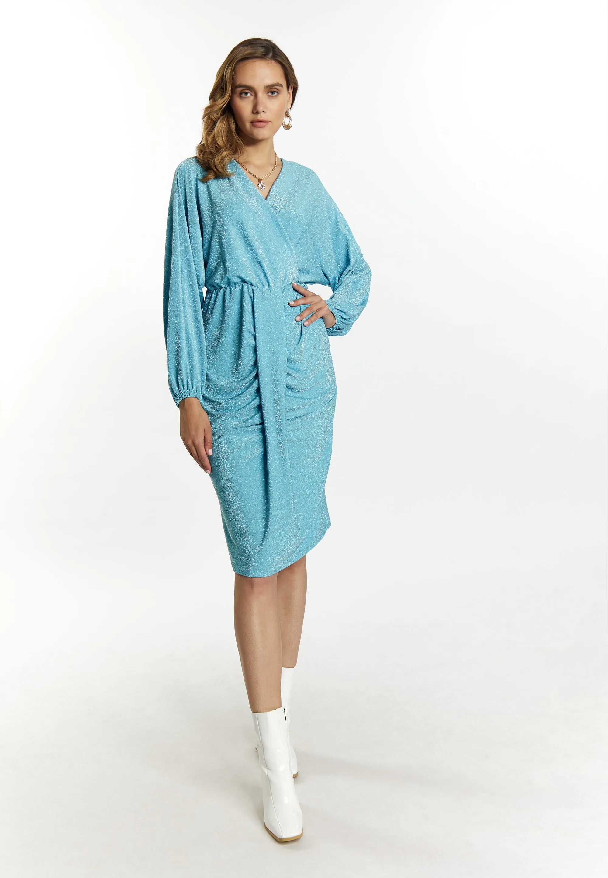 Faina Women's Evening Dress With Shiny Yarn