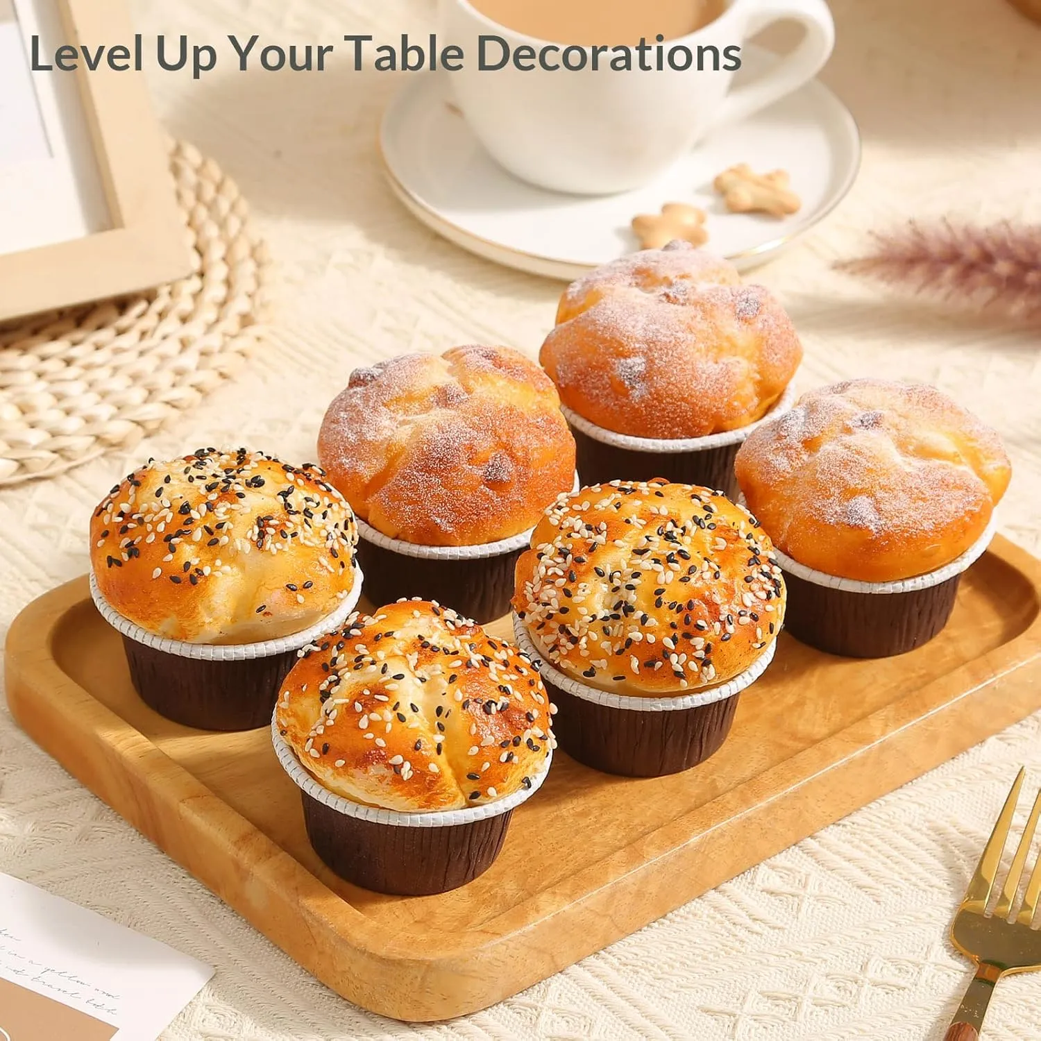 Fake Cupcakes, Artificial Cupcakes for Display, Realistic Fake Food, Artificial Cake Fake Desserts Pastries for Decoration, Decorative Faux Cakes Set C 6 Pack