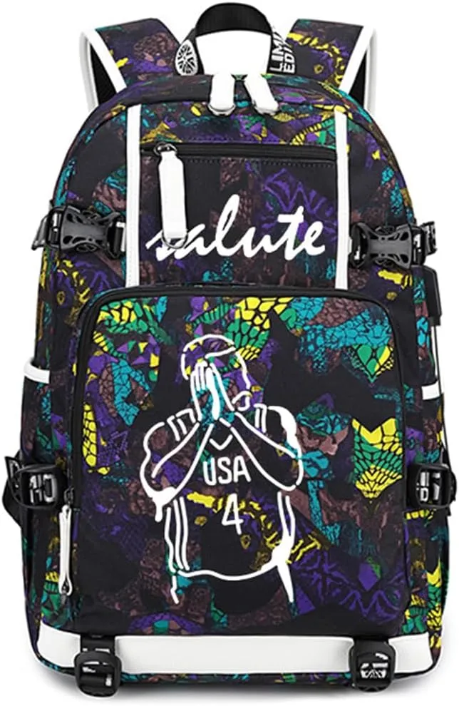 FANwenfeng Basketball Player 30 Luminous Backpack Travel Backpack Fans Bag for Men Women (Style 4)
