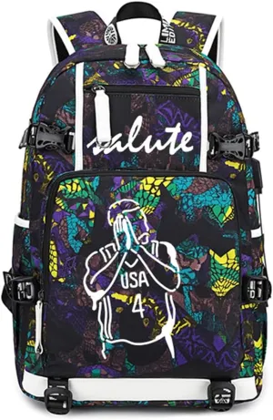 FANwenfeng Basketball Player 30 Luminous Backpack Travel Backpack Fans Bag for Men Women (Style 4)