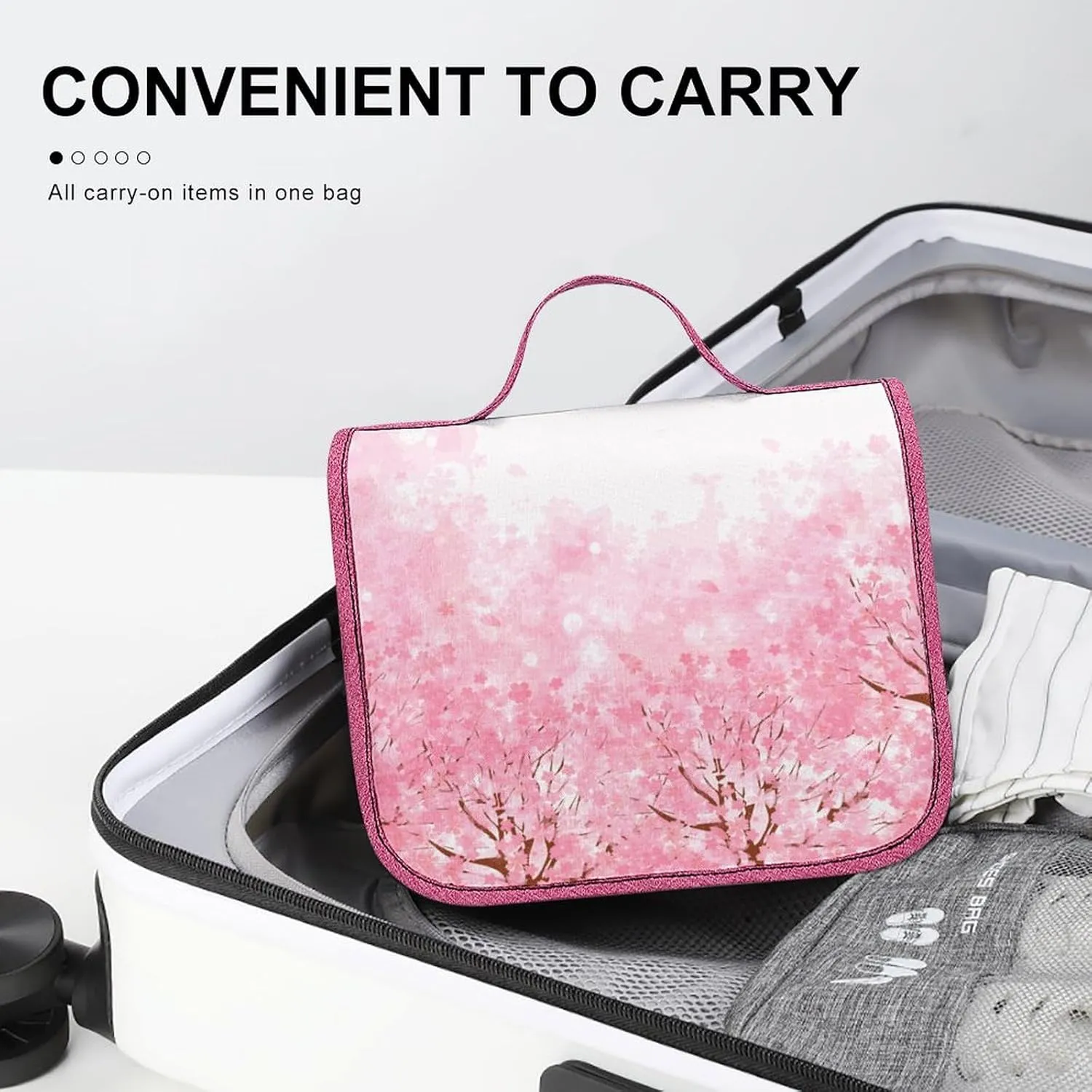 Farm Theme,Waterproof Travel Toiletry Hanging Bag,Trucks Machines Wheels Print,Makeup bag,Travel Organizers,Cosmetic Travel-Sized Container,Large Capacity for Women,Blue And Grey