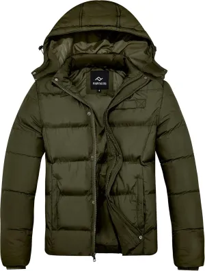 FARVALUE Mens Winter Coats Thicken Puffer Jacket Warm Winter Parka Padded Outwear with Hood