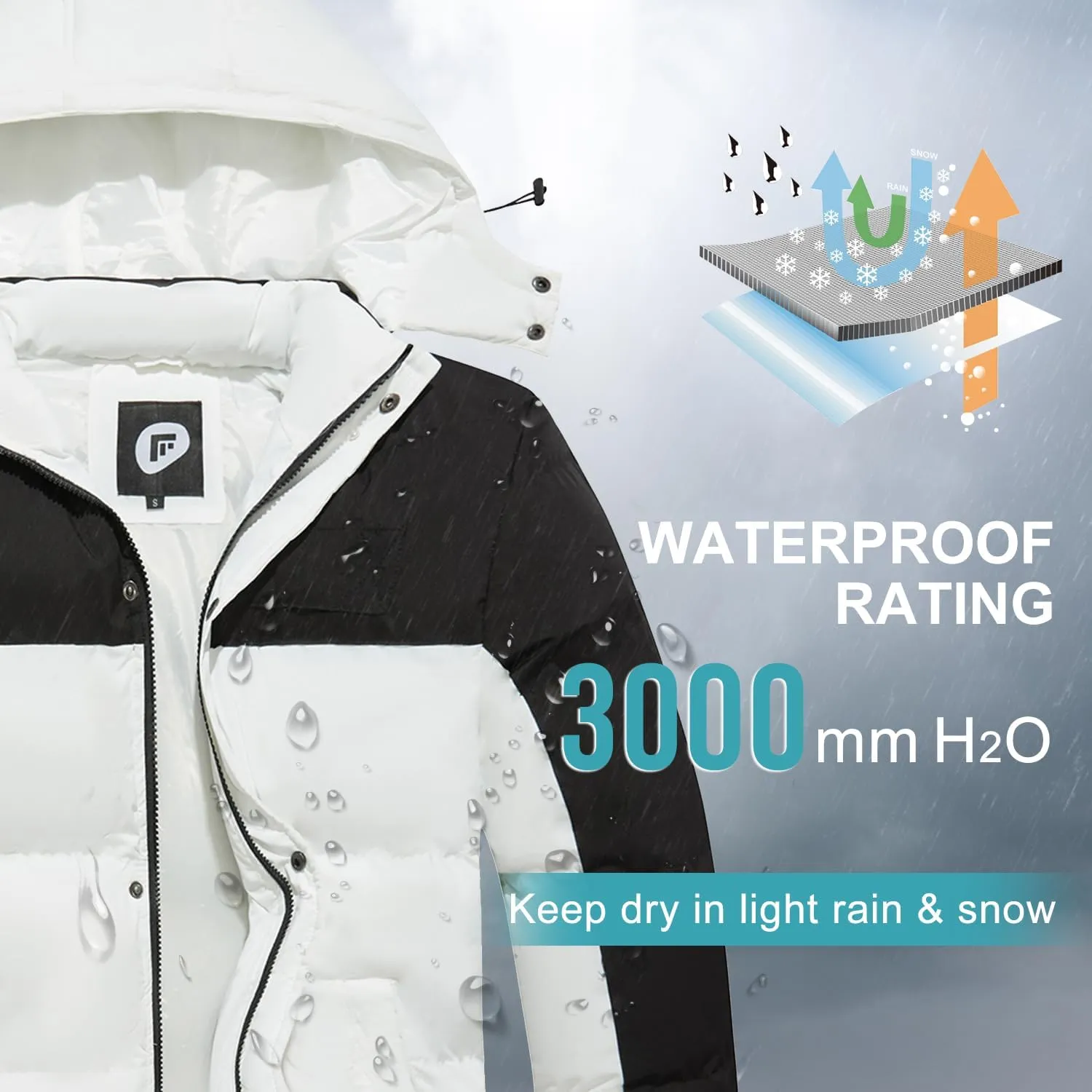FARVALUE Mens Winter Coats Thicken Puffer Jacket Warm Winter Parka Padded Outwear with Hood