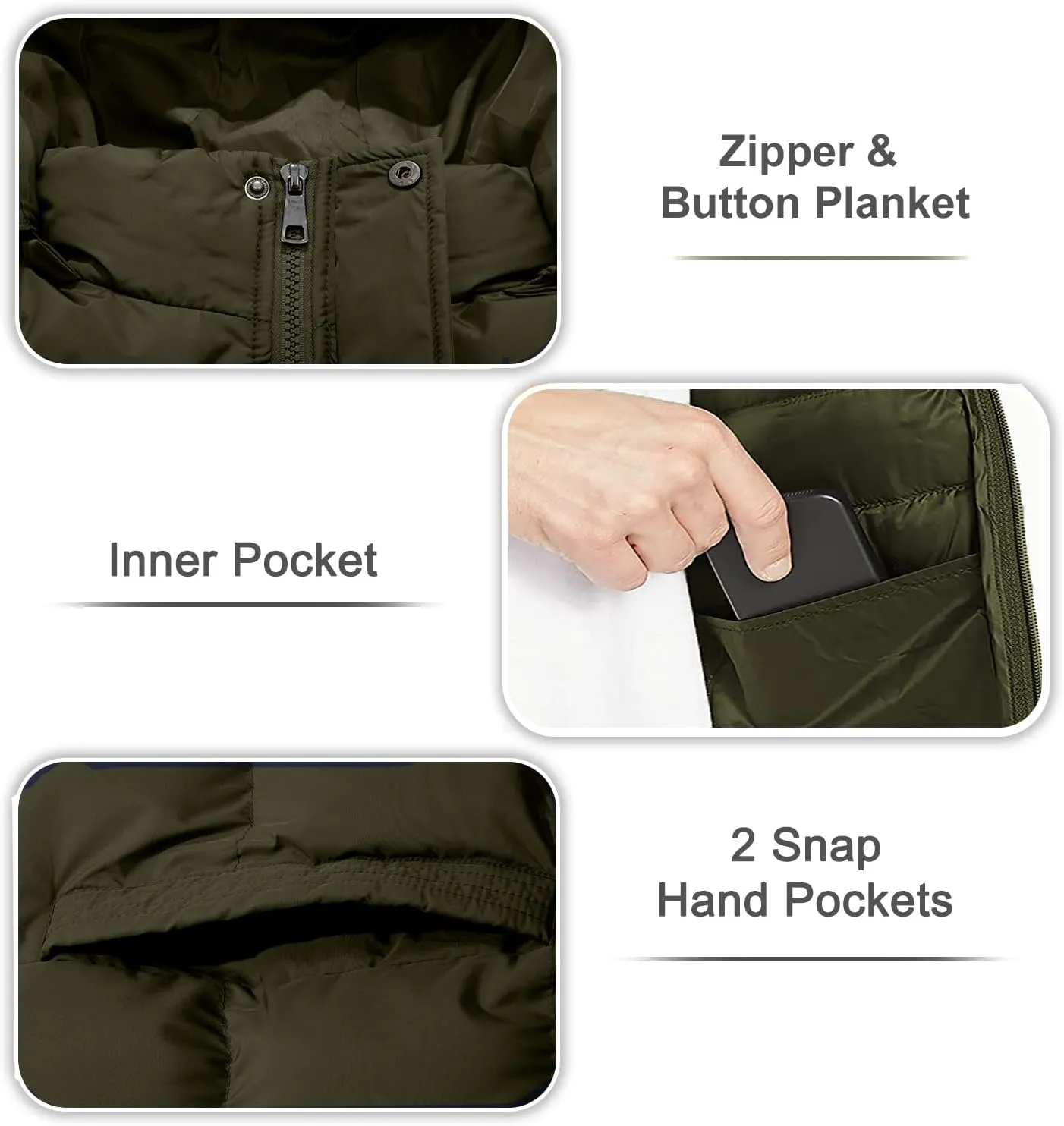 FARVALUE Mens Winter Coats Thicken Puffer Jacket Warm Winter Parka Padded Outwear with Hood