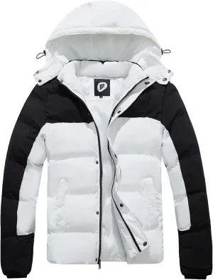 FARVALUE Mens Winter Coats Thicken Puffer Jacket Warm Winter Parka Padded Outwear with Hood