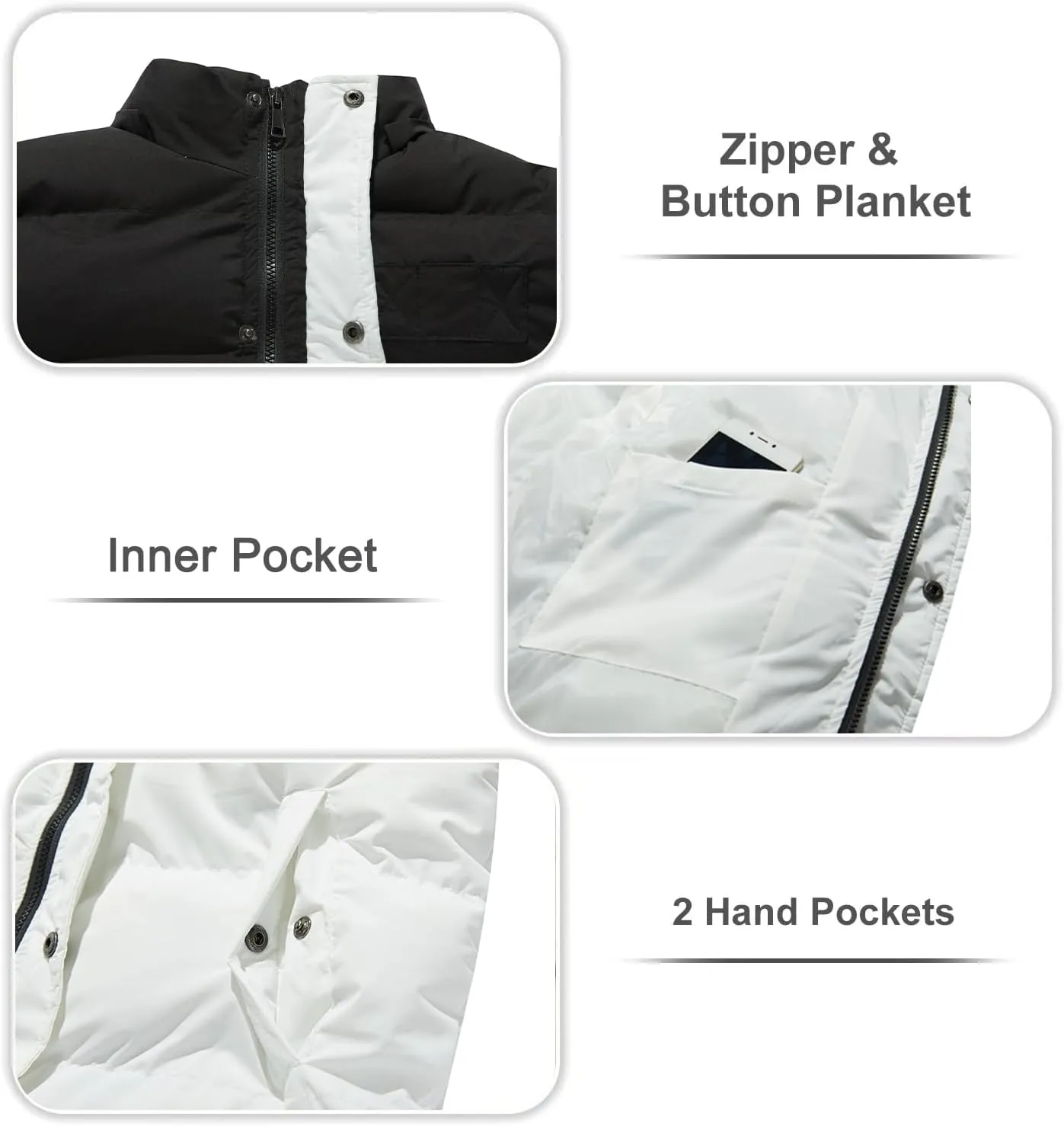 FARVALUE Mens Winter Coats Thicken Puffer Jacket Warm Winter Parka Padded Outwear with Hood