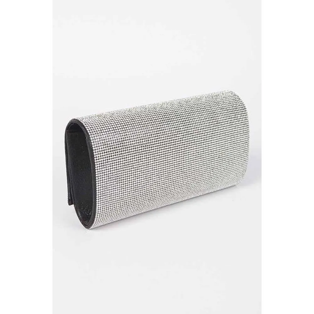 FASHNZFAB Rhinestone Metallic Evening Clutch Bag