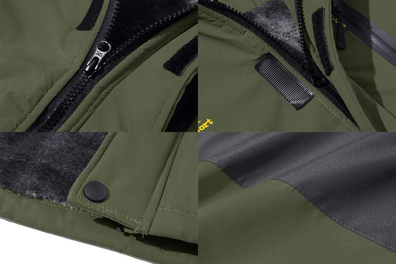 FASKUNOIE Men's Winter Coats Windproof Warm Fleece Ski Snowboarding Jackets Parka with Zipper Pockets