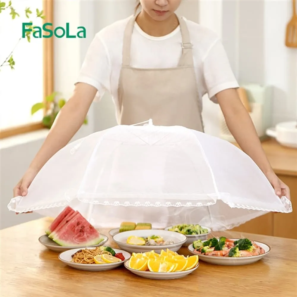 FaSoLa Foldable Mesh Food Cover - 20 Inch, White
