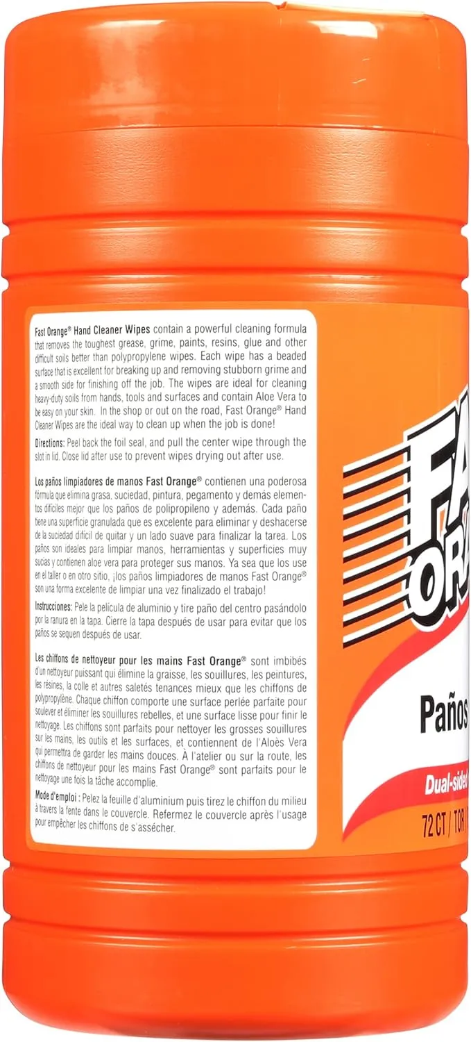 Fast Orange 25051 Hand Cleaner Wipe - 72 Count