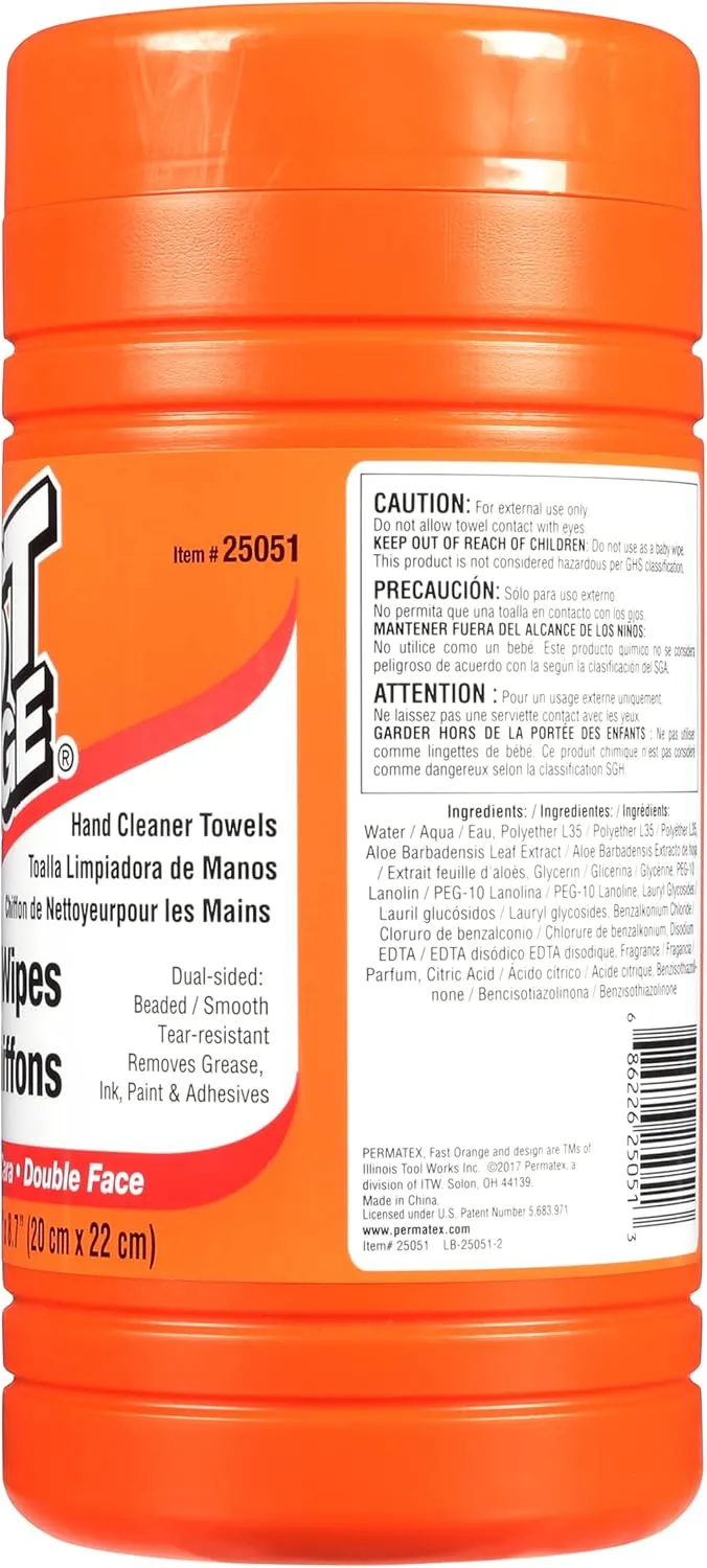 Fast Orange 25051 Hand Cleaner Wipe - 72 Count
