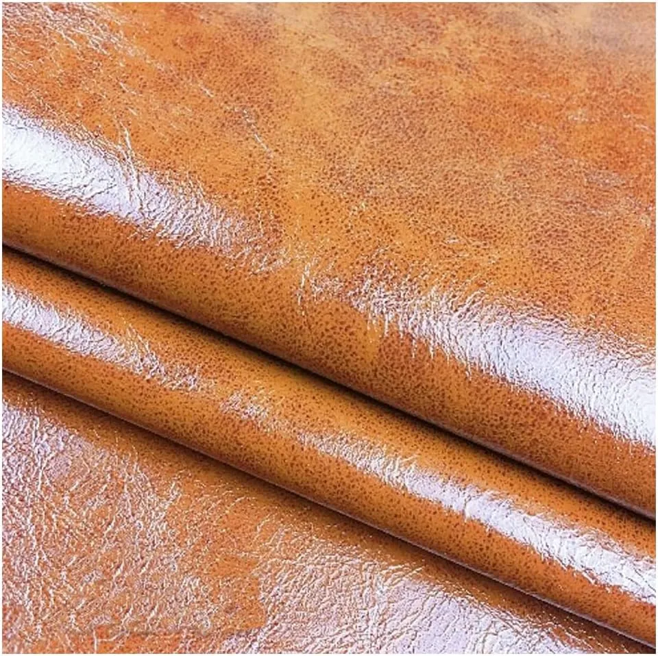 Faux Leather PU Faux Leather, Leatherette Oil Wax Leather Fabric Upholstery Crafts DIY Sewings Sofa Handbag Car Seat， Making Wallet Handbags Dressing Sewing Crafting (Size:1.37 * 9,Color:Light Brown)