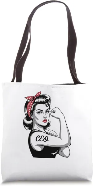 Female CEO Rosie Riveter Boss Woman Leader Tote Bag