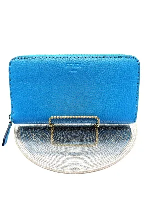 Fendi Selleria Blue Long Wallet