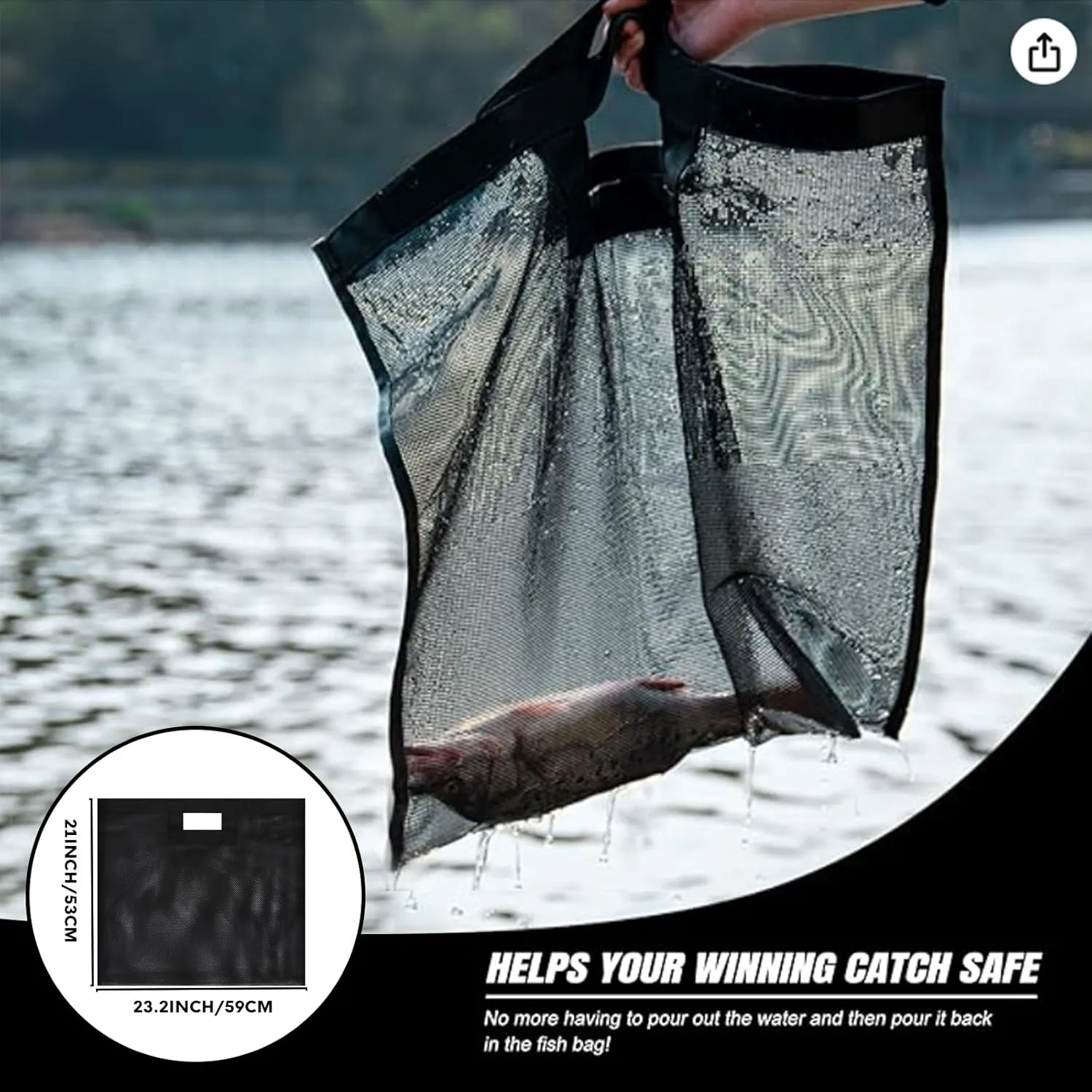 Fish Bag Heavy Duty Tournament Fishing Weigh in Bag 26x23 19x34 inches