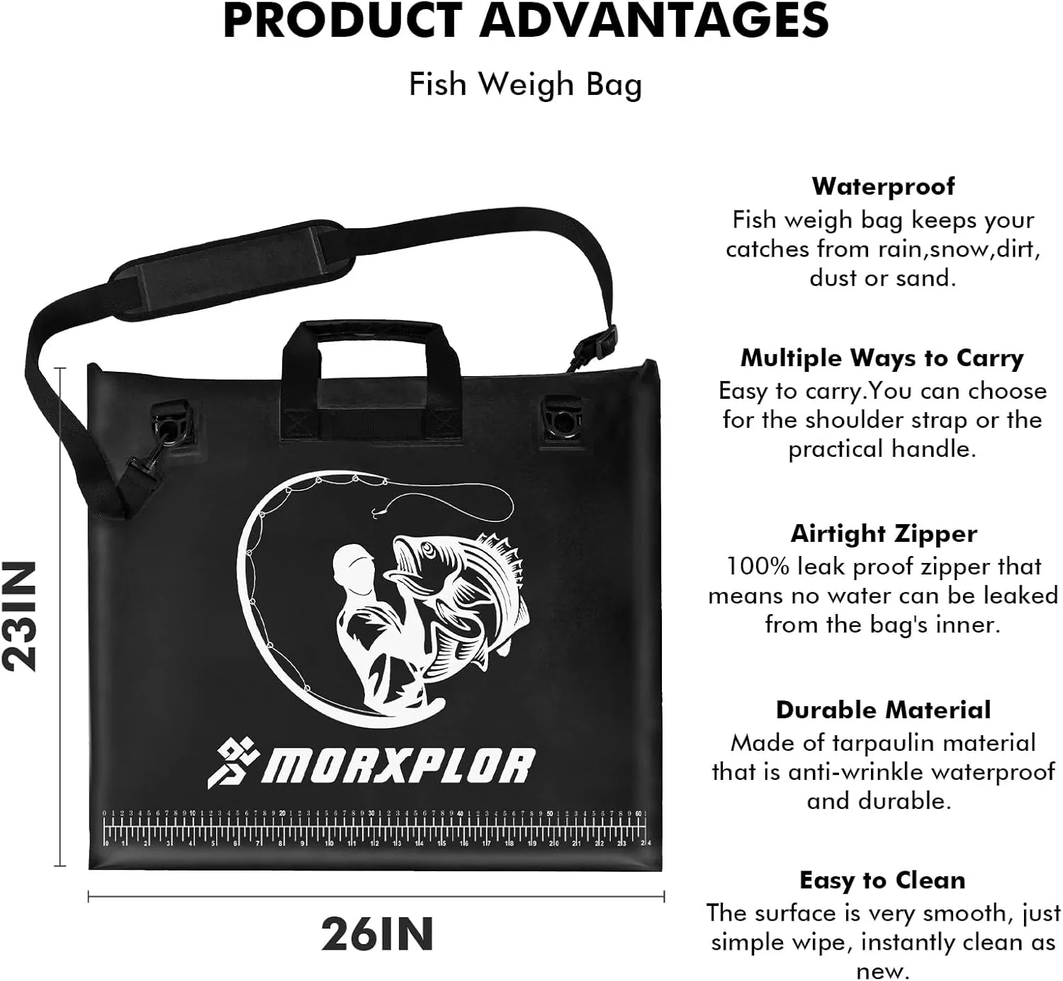 Fish Bag Heavy Duty Tournament Fishing Weigh in Bag 26x23 19x34 inches