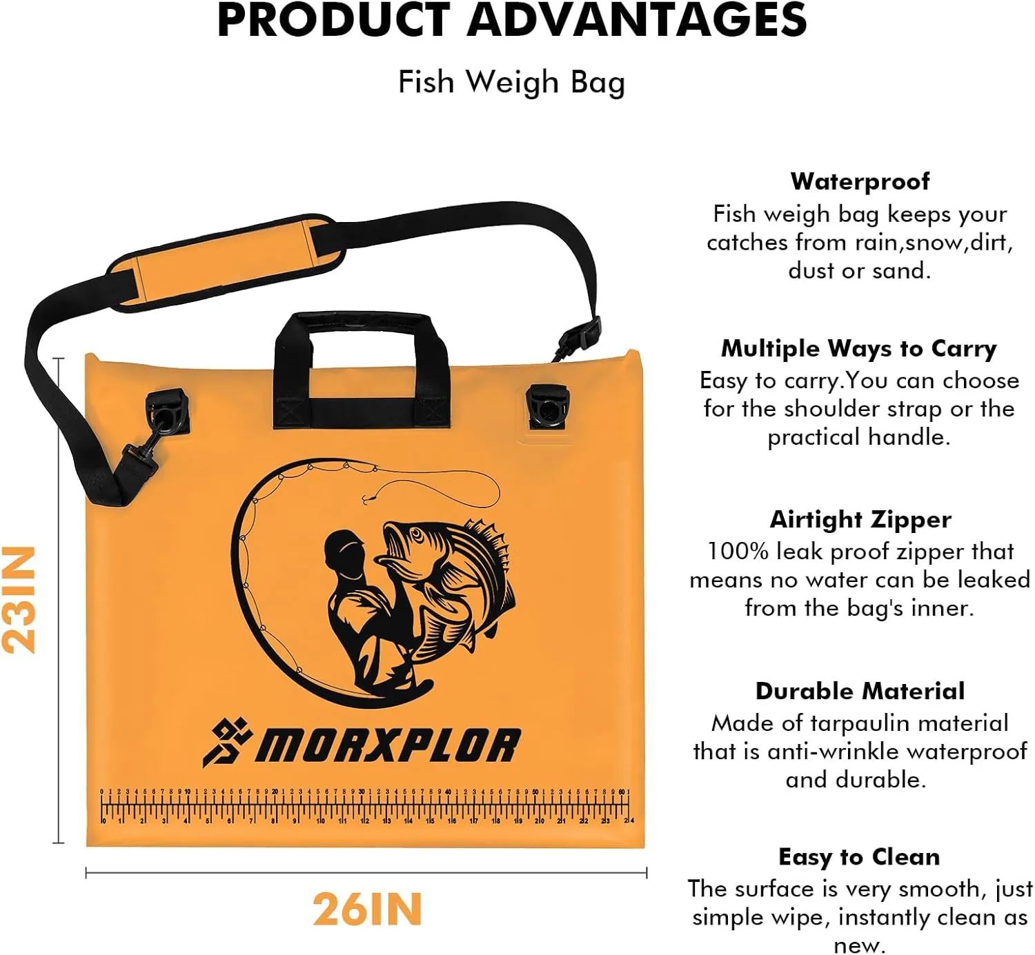 Fish Bag Heavy Duty Tournament Fishing Weigh in Bag 26x23 19x34 inches