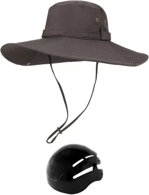 Fisherman Sun Hat Sun Visor Hat Impact Resistant Breathable Fishing Hat with Hard Shell for Camping Hiking Work School, Dark Green
