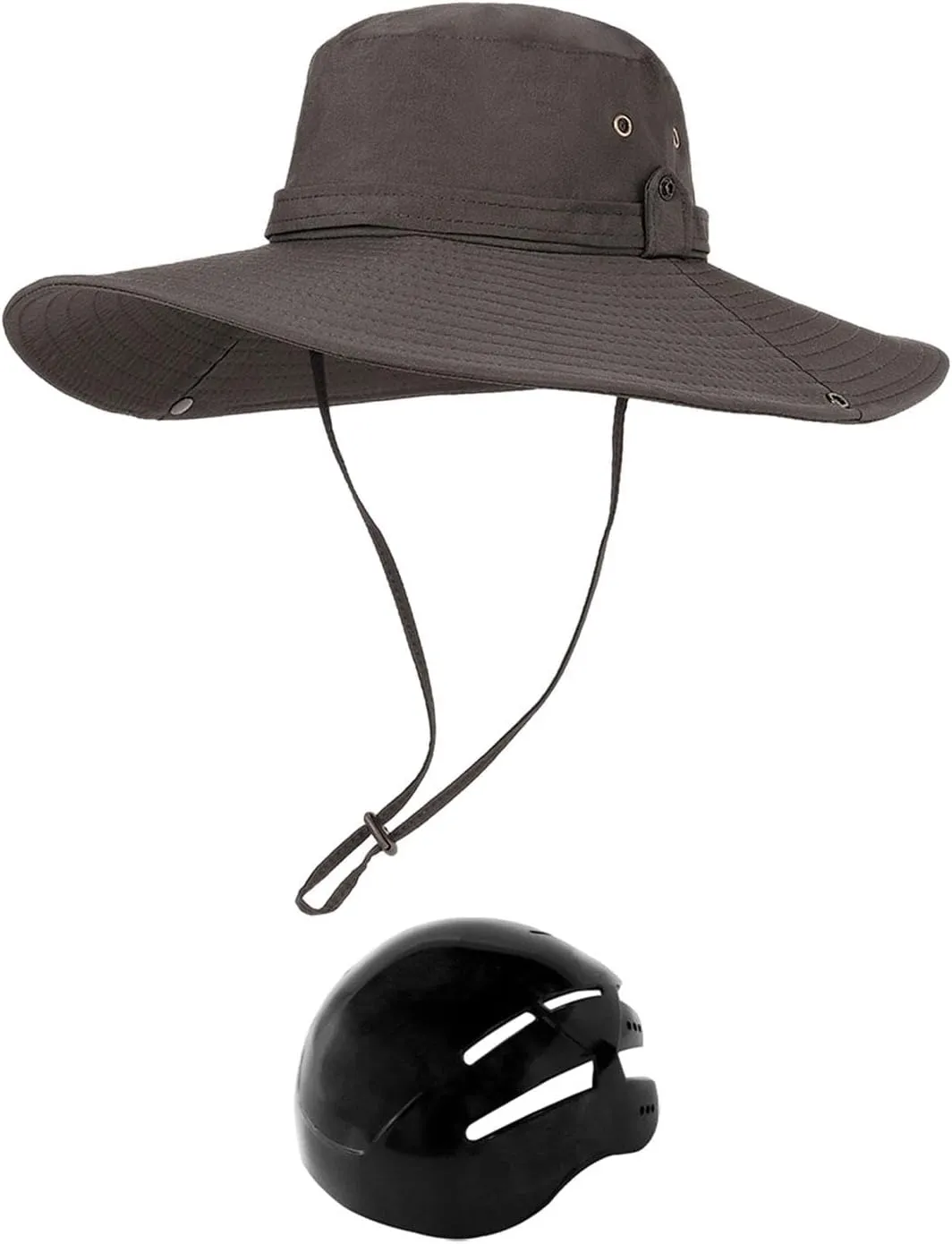 Fisherman Sun Hat Sun Visor Hat Impact Resistant Breathable Fishing Hat with Hard Shell for Camping Hiking Work School, Dark Green