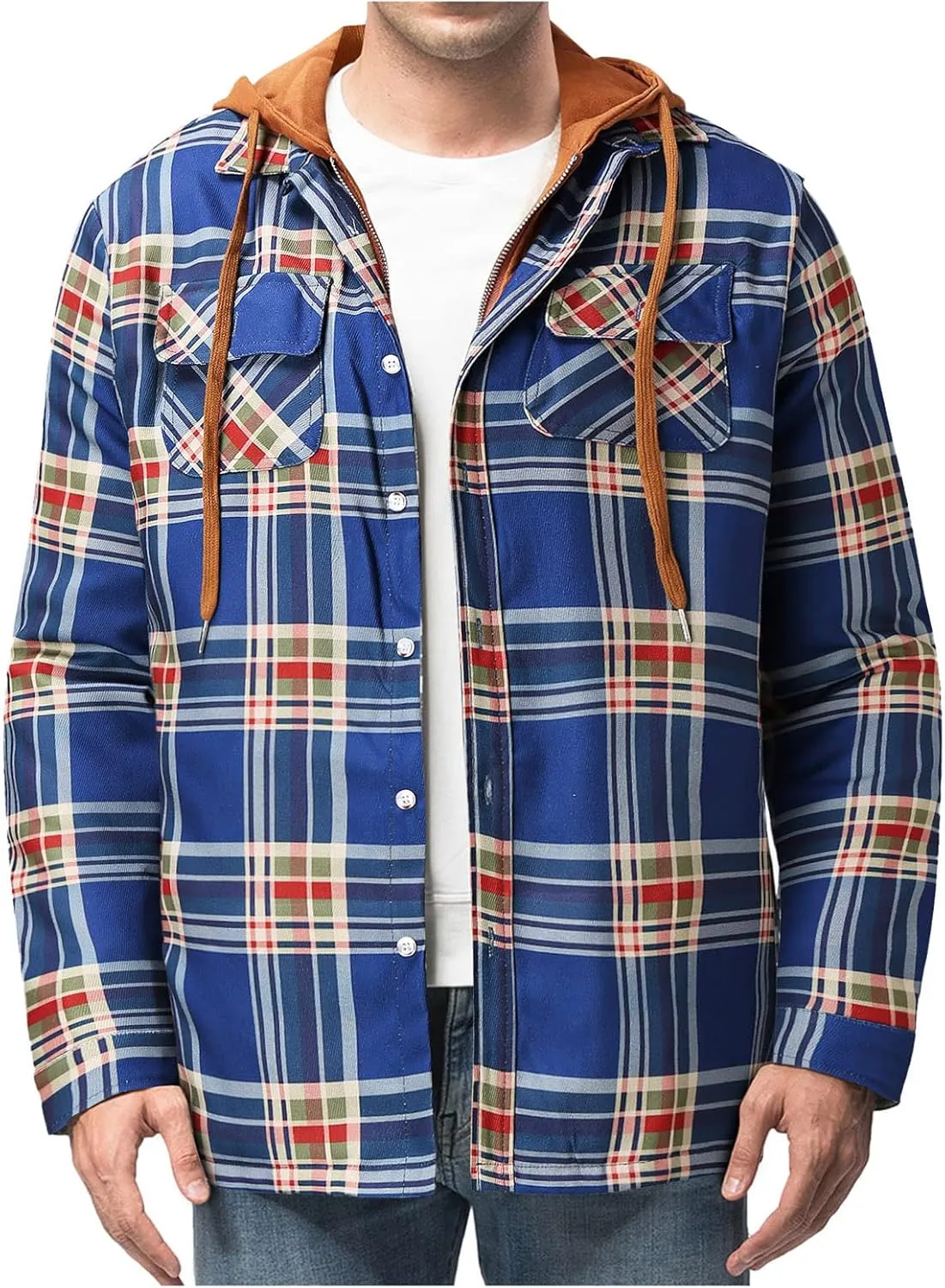 Flannel Jackets for Men Men's Button Down Regular Fit Long Sleeve Plaid Flannel Casual Shirts Men's Cotton Flannel Shirt