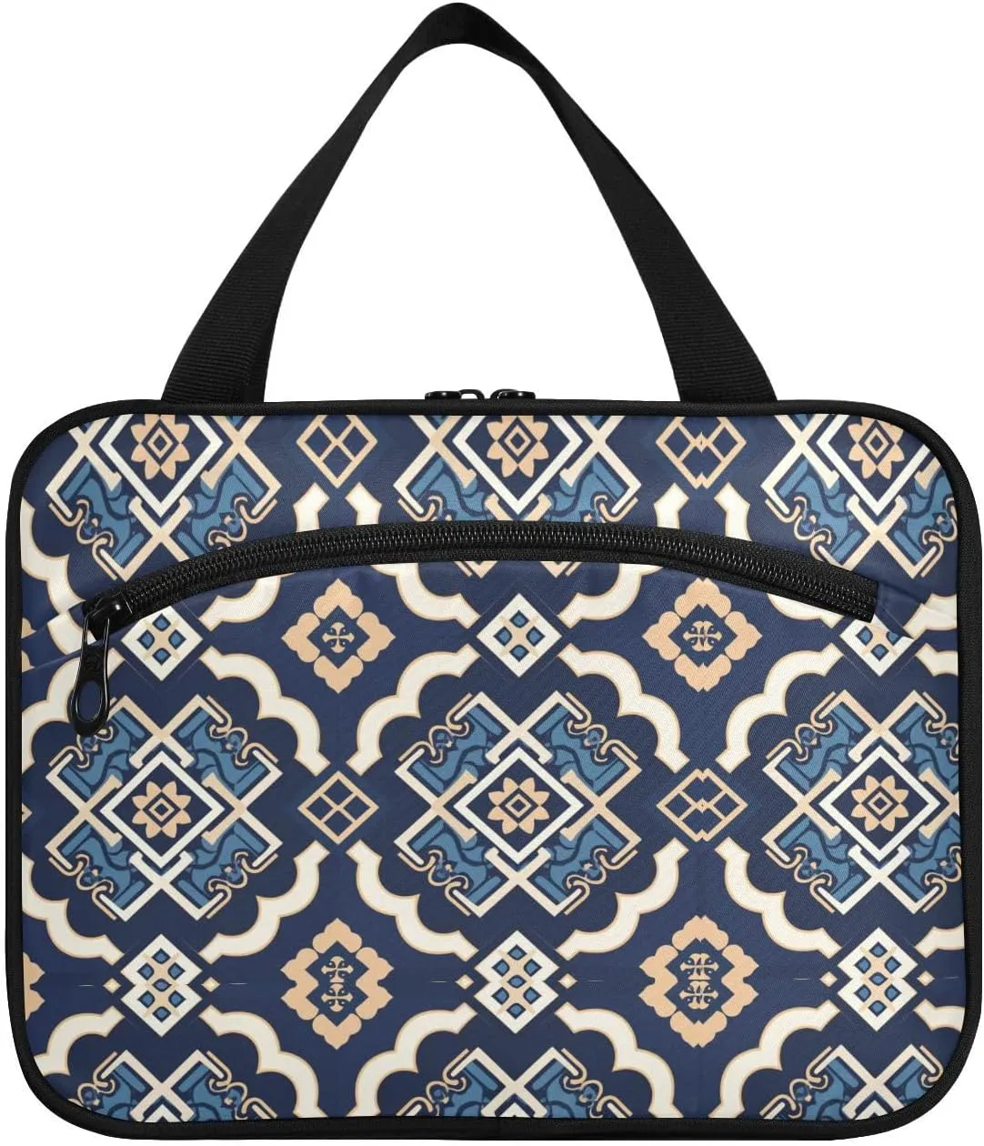 Flat Geometric Patterniberty Pattern hanging travel bag for men with hook, designer necessities toiletry organizer for adults toilet kit de para mujer