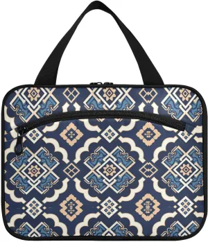 Flat Geometric Patterniberty Pattern hanging travel bag for men with hook, designer necessities toiletry organizer for adults toilet kit de para mujer