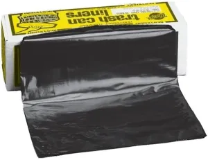FLEX-O-BAG Trash Can Liner, 55 gal Capacity, Plastic, Black