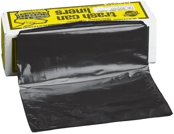 FLEX-O-BAG Trash Can Liner, 55 gal Capacity, Plastic, Black