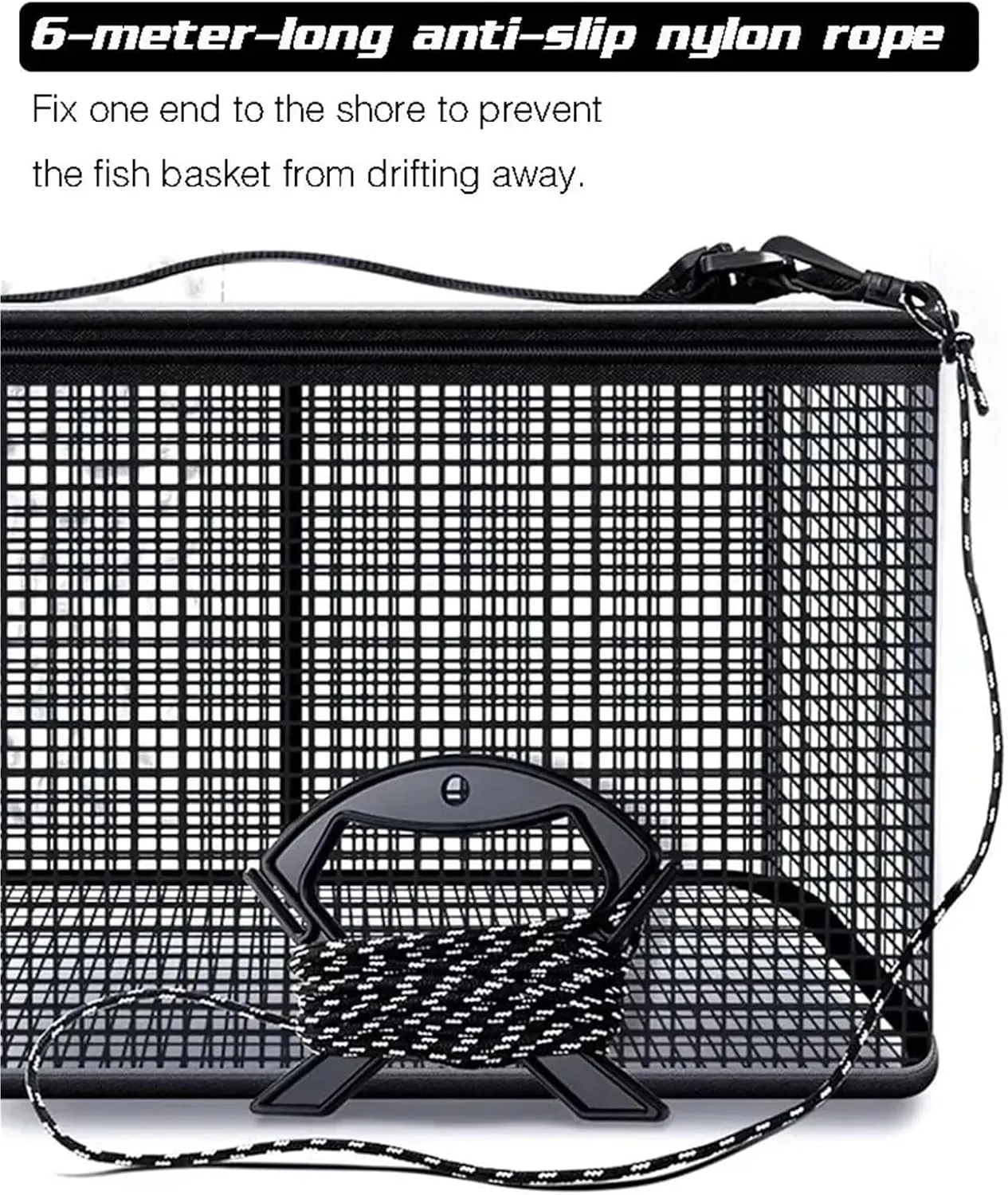 Floating Fish Basket Foldable Fishing Holder Bucket Portable Collapsible Fishing Net Storage Cage