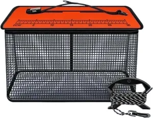Floating Fish Basket Foldable Fishing Holder Bucket Portable Collapsible Fishing Net Storage Cage