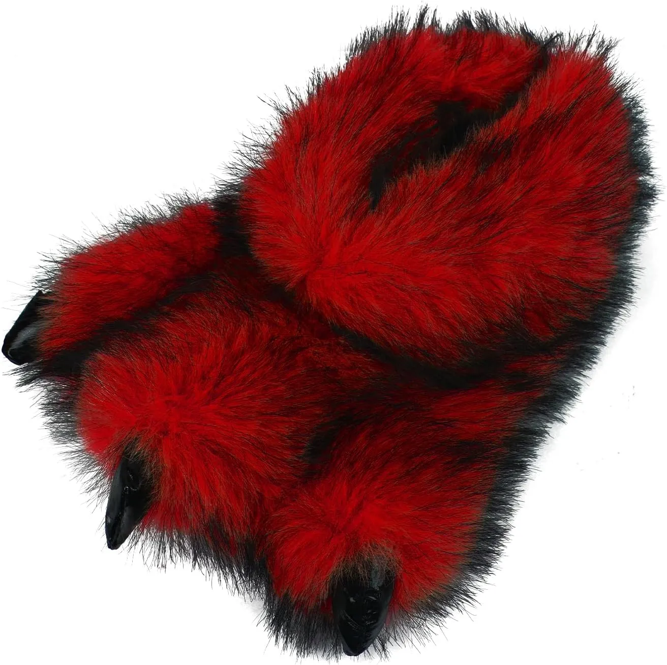 Fluffy Monster Claw Slippers for Men Women, Furry Plush Home Shoes, Winter Warm Faux Fur Indoor House Footwear, Funny Dinosaur Paw Dress up Gift