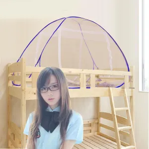 Foldable Bed Net Tent Stable Mesh Cool Night Sleep for Student Beds Camping with Quick Installation Portable Folding Design (200x200x160cm/70.9x70.9x63in)