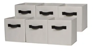 Foldable Cloth Storage Cube, Beige (4 or 6 pack)