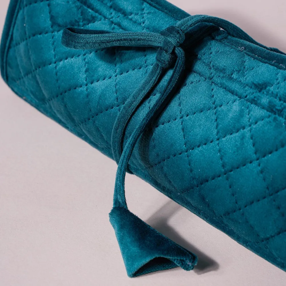 Foldable Jewellery Organiser Roll Green 10x20 inch